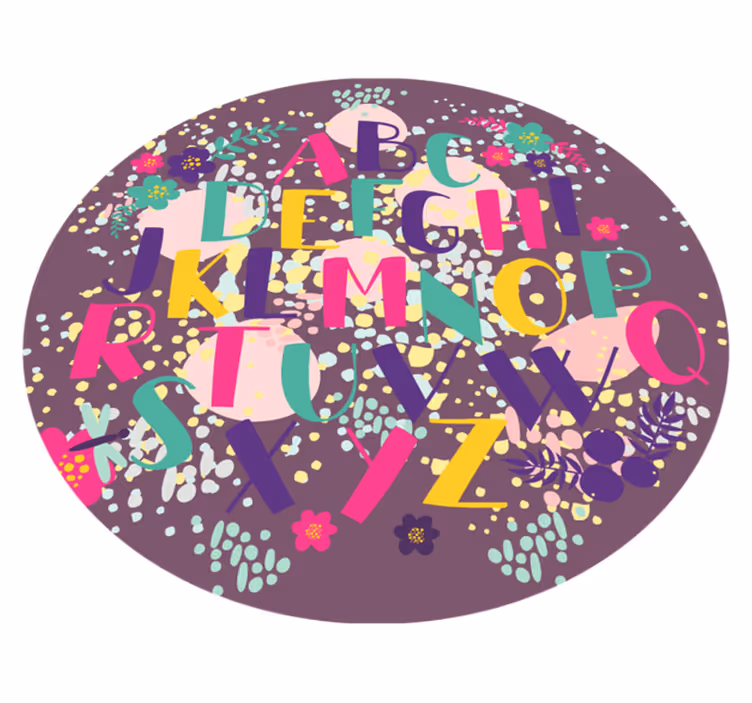Vinylový koberec květinové abeceda - TenStickers