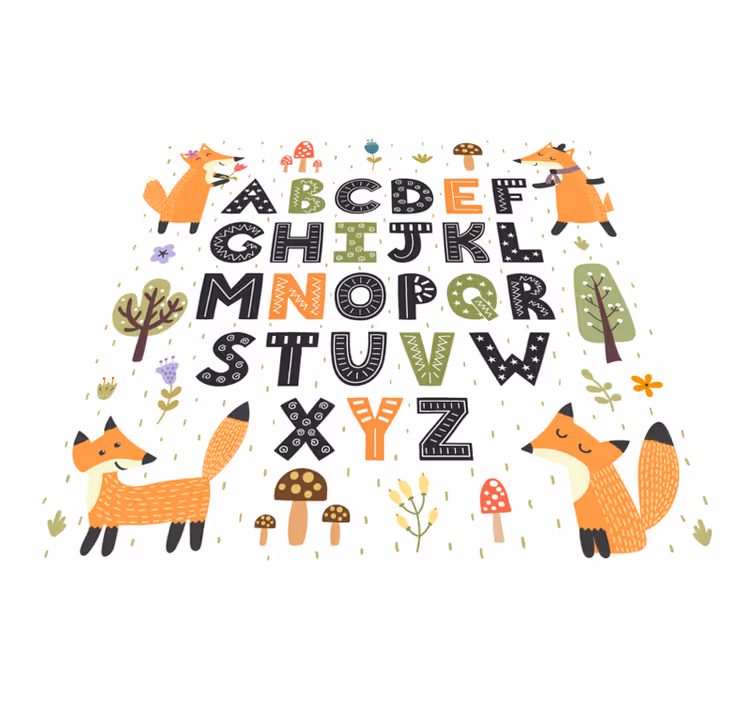 Ohromující koberec z vinylové abecedy s lesem - TenStickers