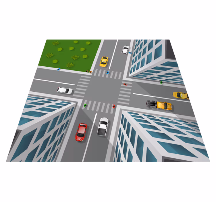 Ohromující 3d koberec z křižovatky - TenStickers