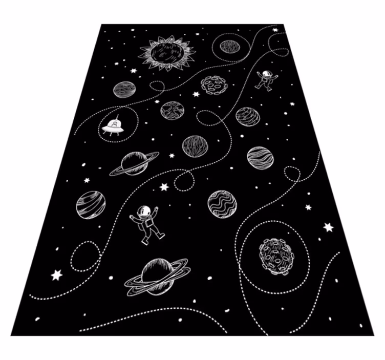 Báječné hvězdy a planety kreslící vinyl koberec - TenStickers