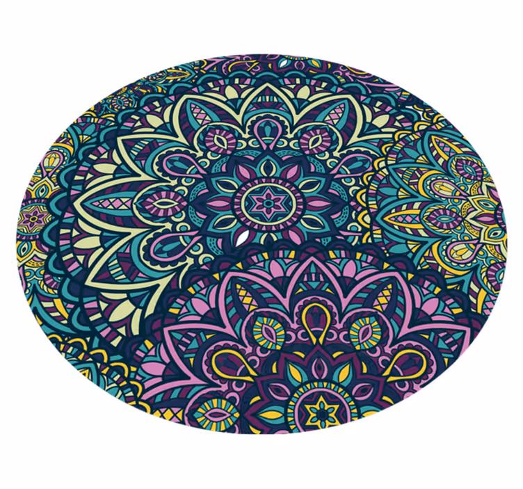 úžasné kulaté složení mandala vinyl koberec - TenStickers