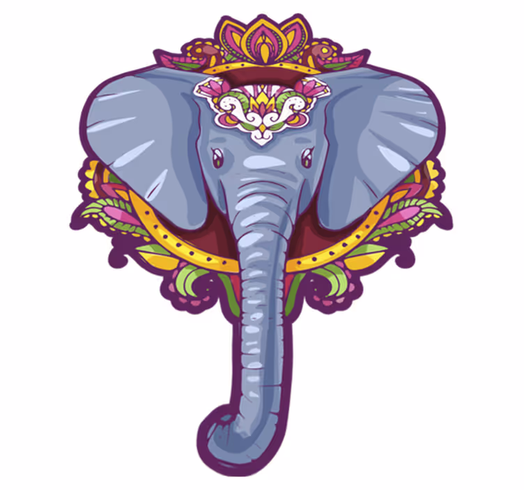 úžasný mandala vinyl koberec ve tvaru slona - TenStickers