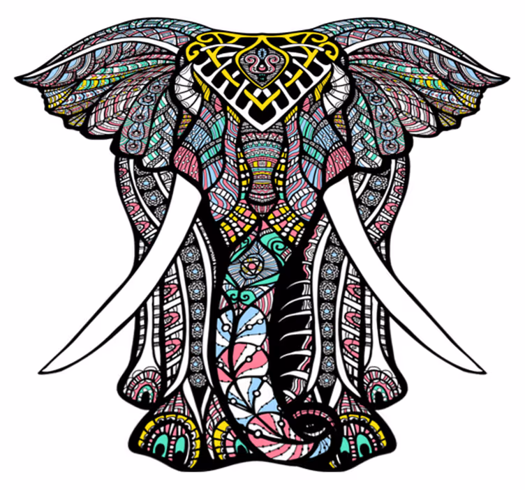 Nádherný sloní mandala vinyl koberec - TenStickers