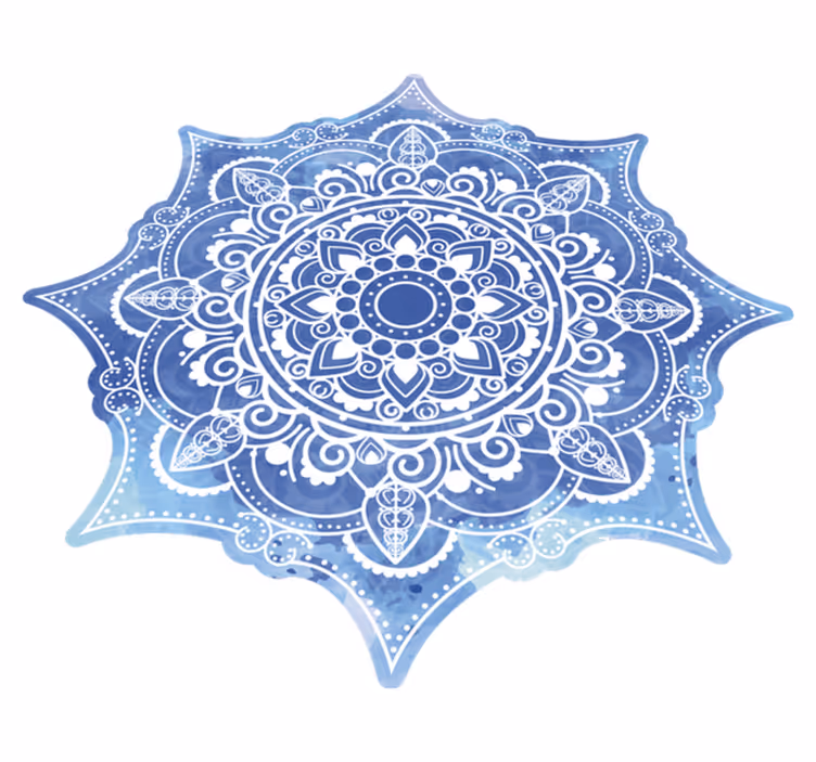 Ohromující modrý akvarel mandala vinyl koberec - TenStickers