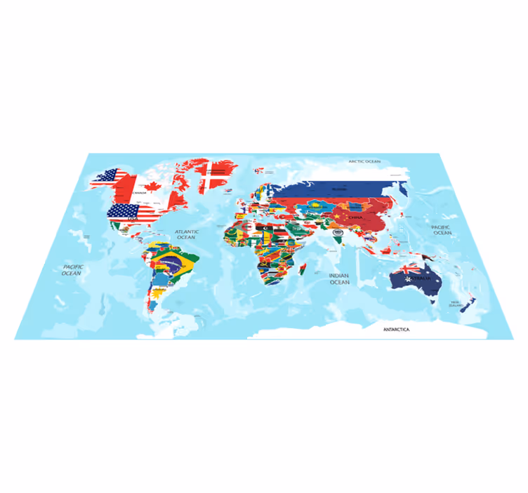 Mapa světa mapa vinyl koberec - TenStickers