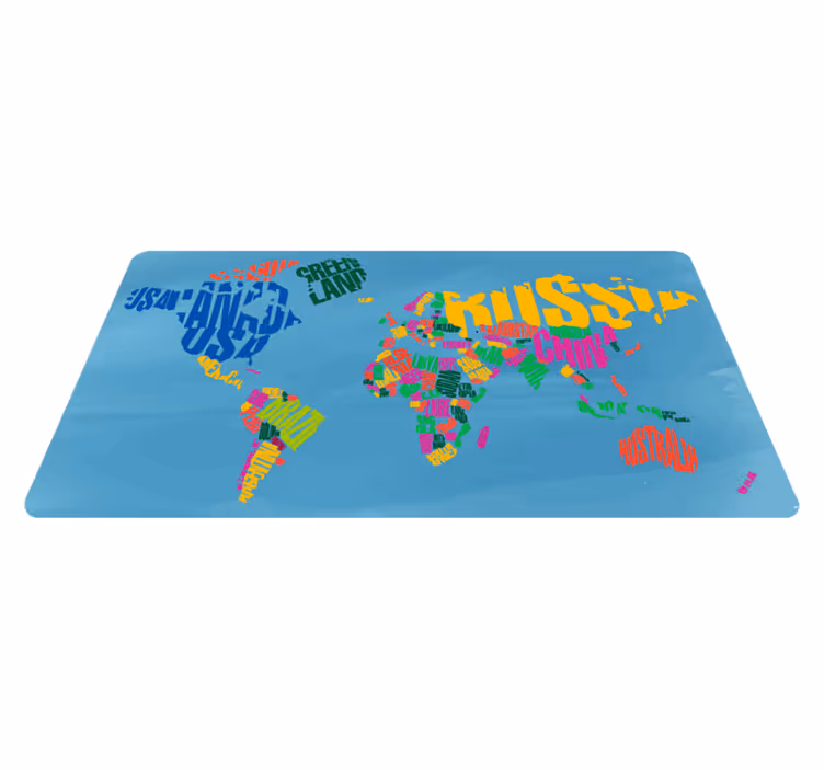 Nádherné barevné země mapa světa vinyl koberec - TenStickers
