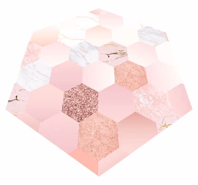 Moderní šestihranný koberec růžová textura - TenStickers