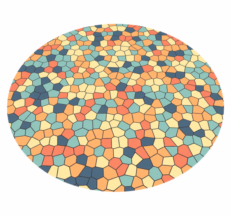 Kulatý vinyl mozaikový koberec pastel - TenStickers