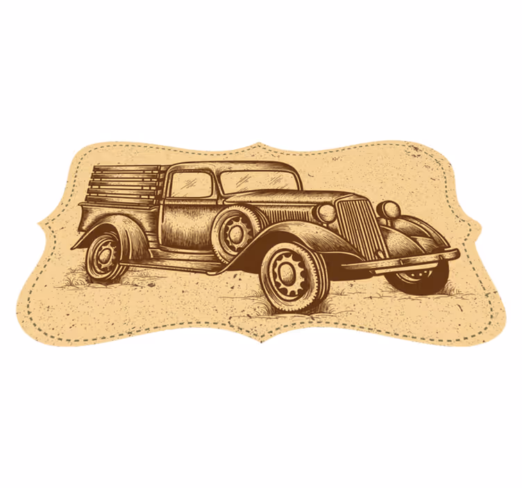 Vintage styl truck design koberec - TenStickers