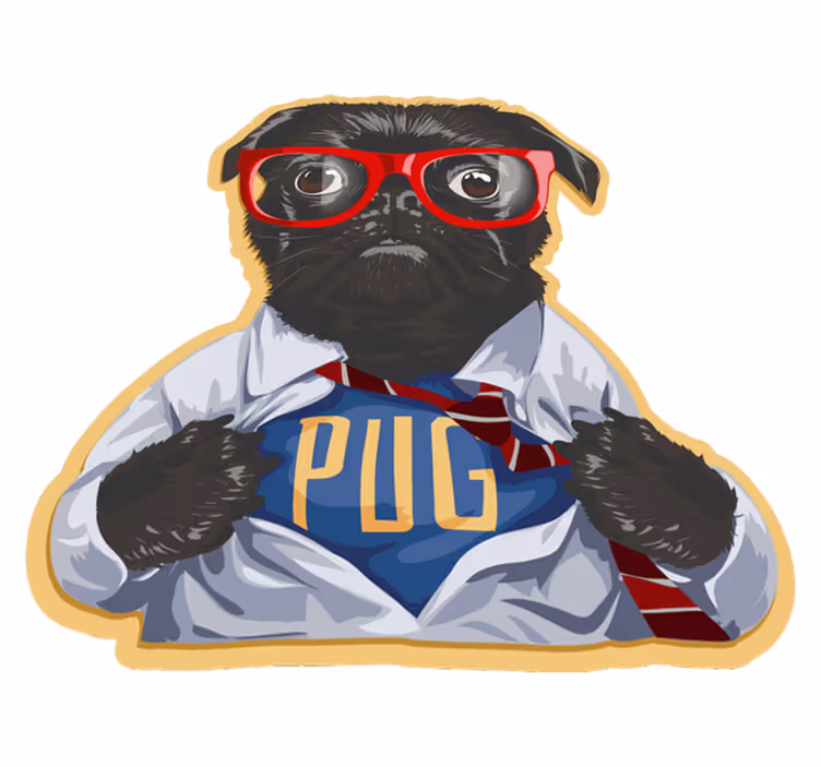 Retro vinyl koberec - pes s brýlemi - TenStickers