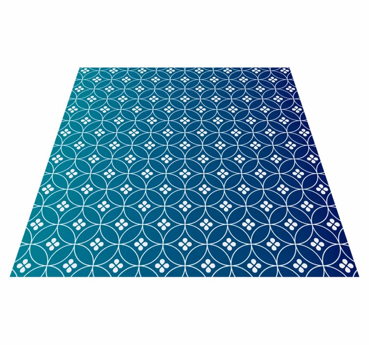 Ohromující modrý geometrický vinyl koberec - TenStickers