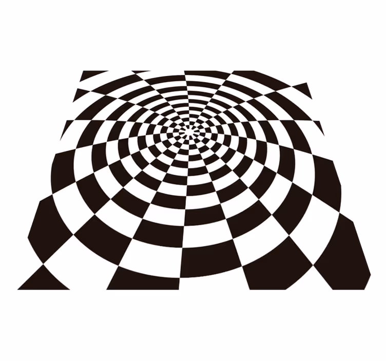 černý a bílý obdélníkový geometrický vinyl koberec - TenStickers