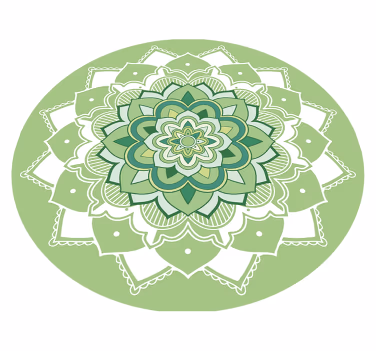 Zelený květinový mandala vinyl koberec - TenStickers