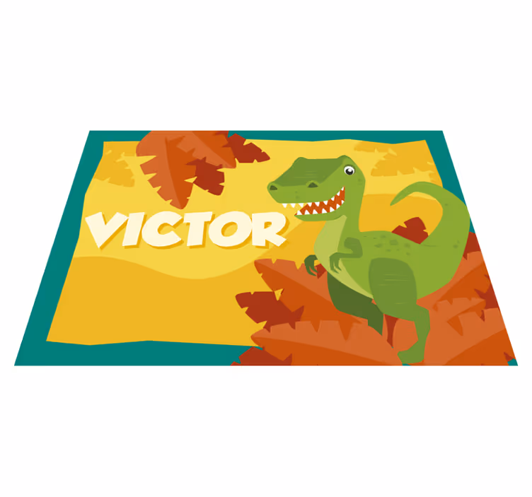 Dinosaur vinylový koberec se jménem - TenStickers