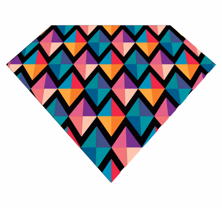 Barevné diamanty geometrický vinyl koberec - TenStickers
