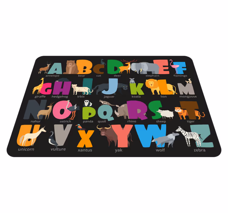Animal alphabet en koberec z vinylové abecedy - TenStickers