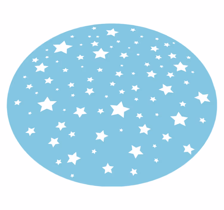Modré hvězdy kulatý vinyl koberec - TenStickers