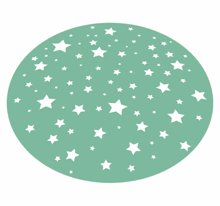 Zelené hvězdy děti vinyl koberec - TenStickers