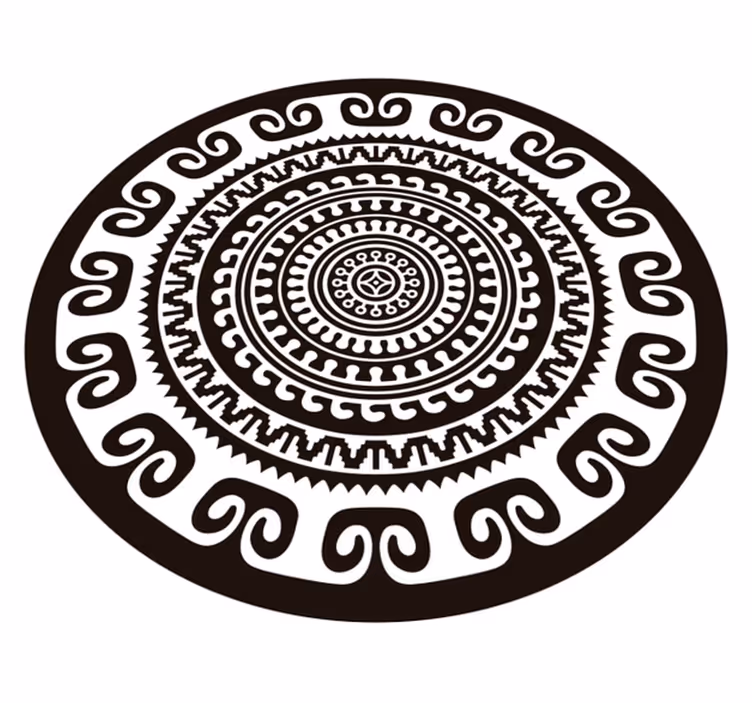černobílý vinylový koberec do mandaly - TenStickers