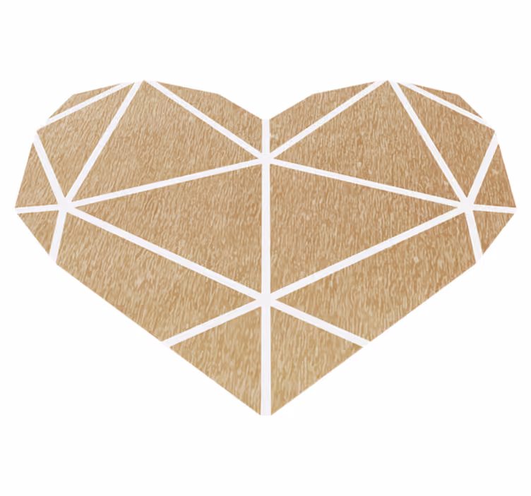 Béžové srdce geometrický vinyl koberec - TenStickers