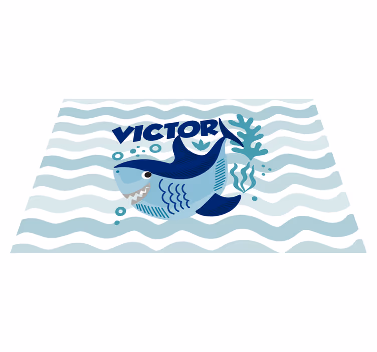 žralok s názvem vinyl koberec s názvem - TenStickers