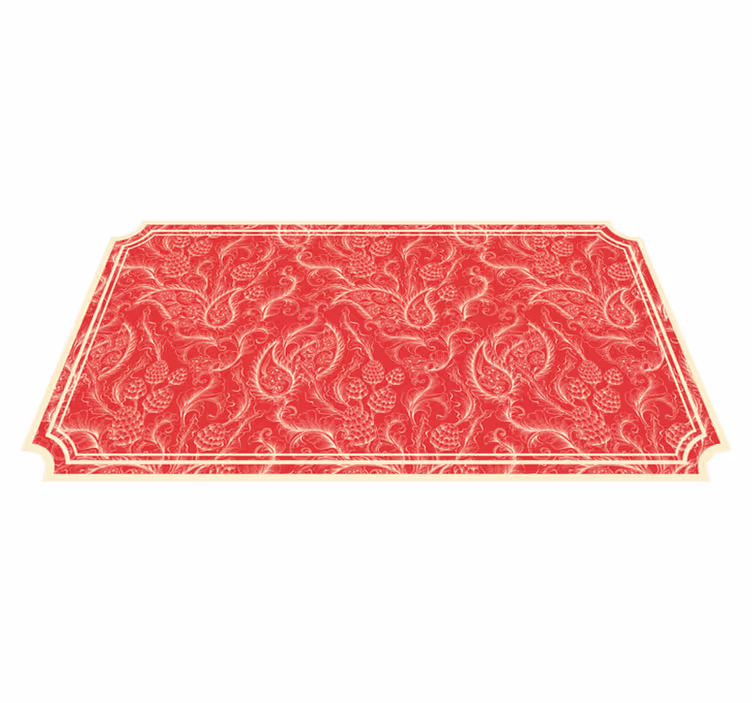 Ozdobený paisley Červený vinylový koberec - TenStickers