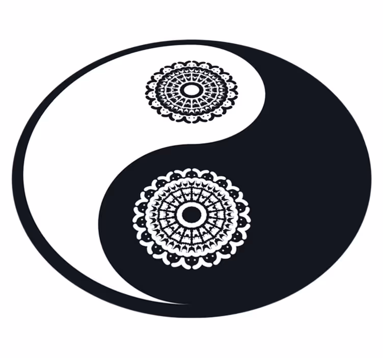 Ying yang paisley vinyl koberec obývací pokoj - TenStickers