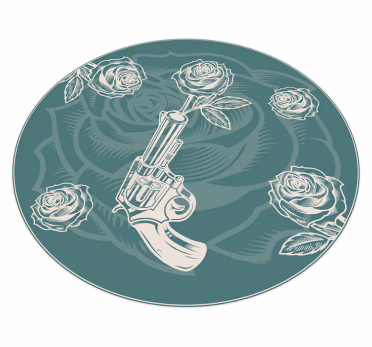 Květinový revolver Vinylový koberec s květinami a rostlinami - TenStickers
