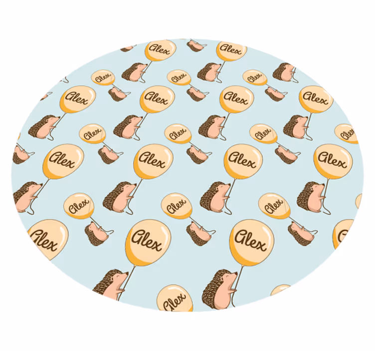 Dikobraz s balónem a jménem koberec v obývacím pokoji - TenStickers