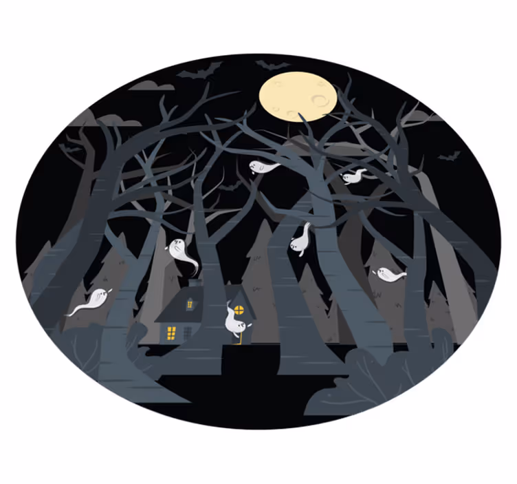 Vinylový koberec předvečer všech svatých děsivý les - TenStickers