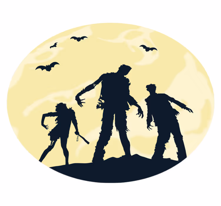 Hororový zombie rodinný vinylový koberec do obývacího pokoje - TenStickers