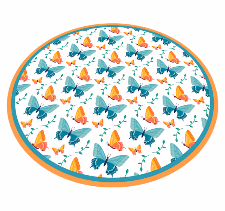Motýl kruhový design Vinylový koberec do školky - TenStickers