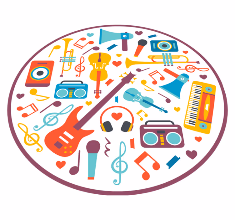 Hudební nástroje pro dospívající vinylový koberec - TenStickers