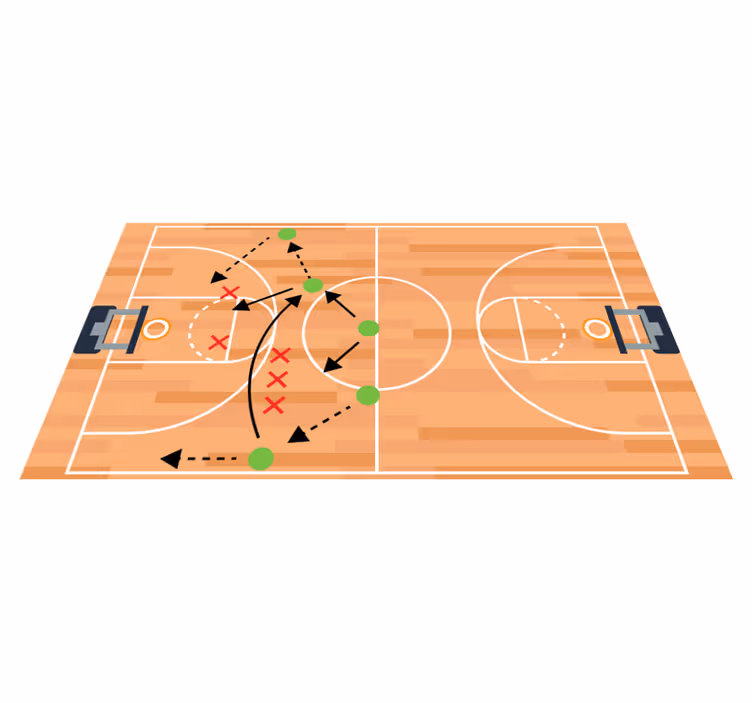 Basketbalová taktika herní strategie pro teenagery vinylový kober - TenStickers