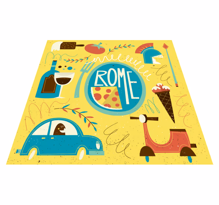 Legrační římský světový vinylový koberec - TenStickers