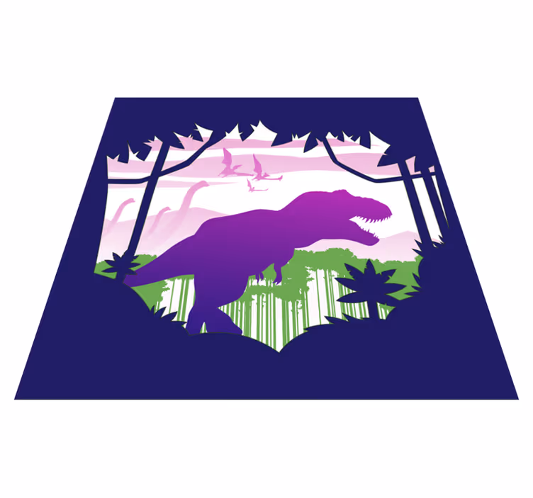 Fialový dinosauří dětský vinylový koberec - TenStickers
