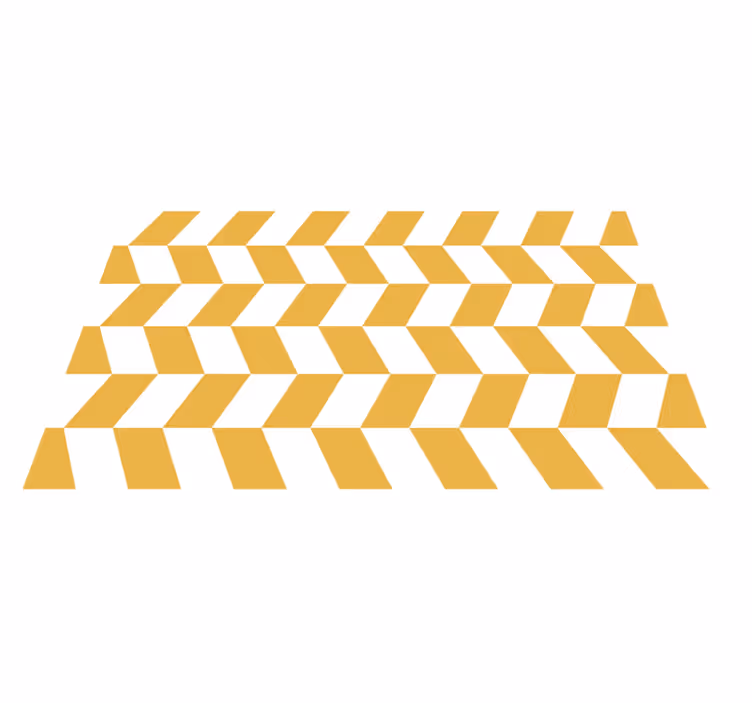 Geometrické bílé a žluté postavy vinylové koberce - TenStickers