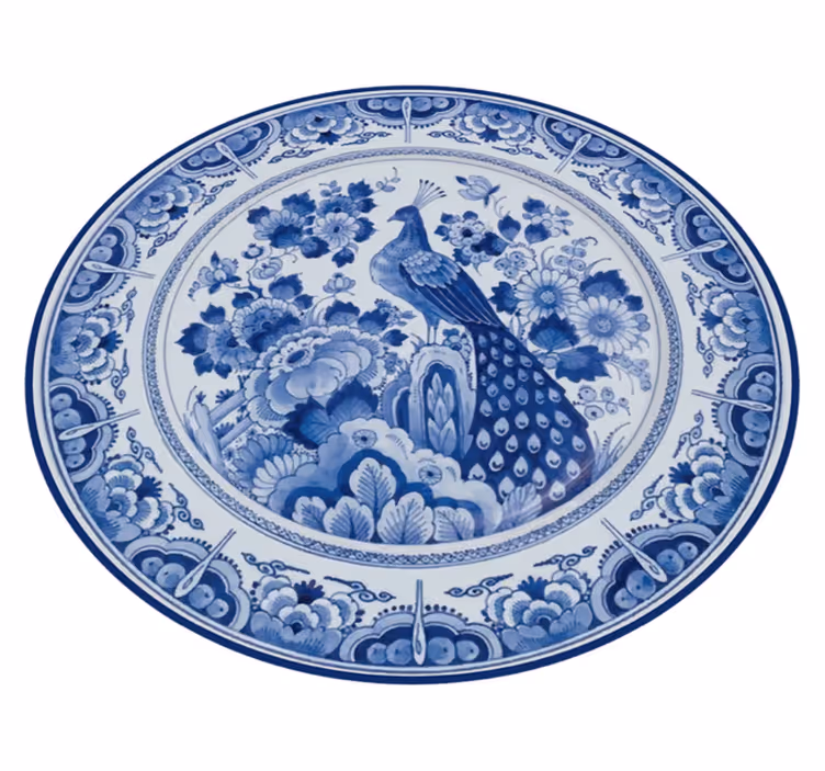 Delftware páv dlaždice koberec - TenStickers