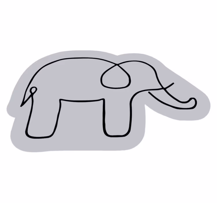 Slon skica zvířecí koberec - TenStickers