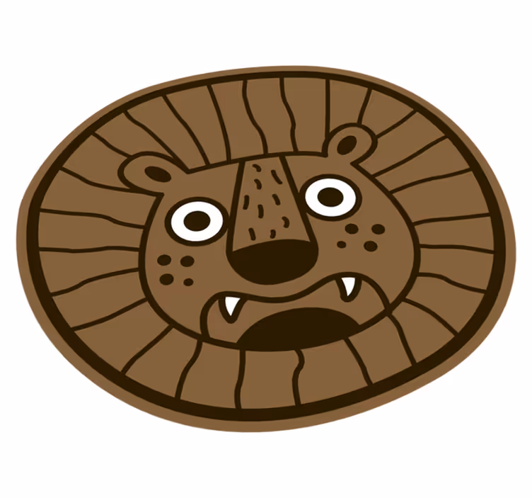 Lev kreslený kruh Vinylový koberec pro děti - TenStickers