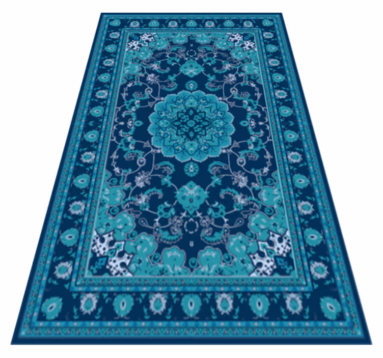 Zelenomodrá mandala elegance Mandala vinylový koberec - TenStickers