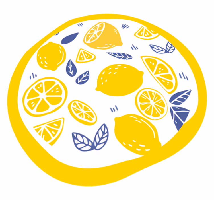 Citrony kuchyňské podlahové dlaždice - TenStickers