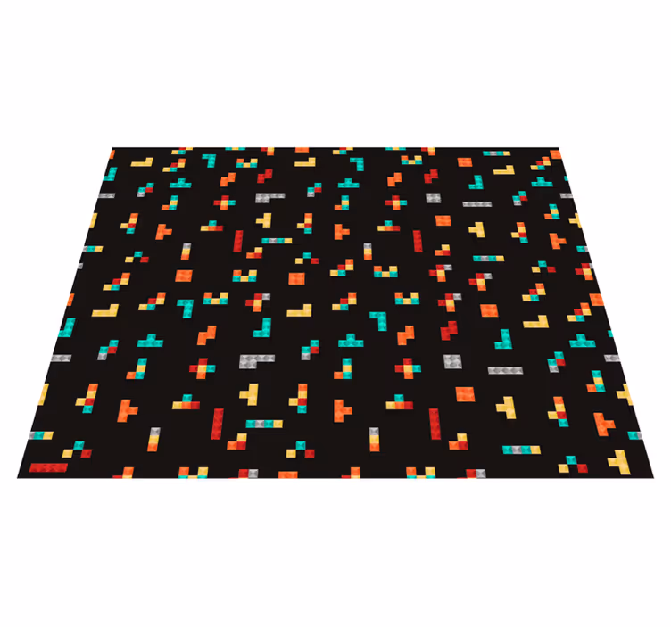 Retro tetris vintage vinylový koberec - TenStickers