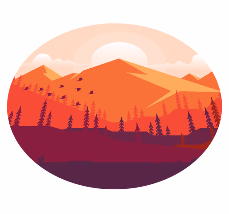 Hornatá krajina Vinylový koberec s texturou - TenStickers