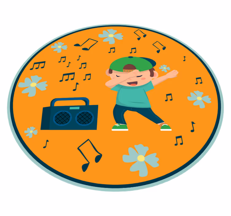Taneční kluk a stereofonní vinylový koberec rádia - TenStickers