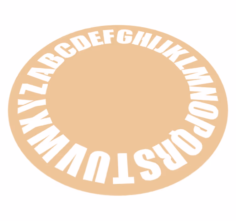 Kruhové rozložení abecedy Abeceda vinylový koberec - TenStickers