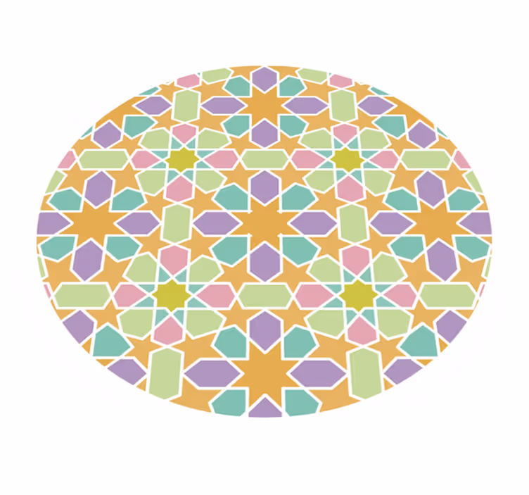 Hvězdný mozaikový kruh Geometrický vinylový koberec - TenStickers