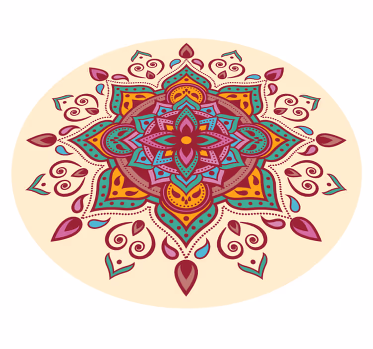 Růžový mandala vinylový koberec - TenStickers