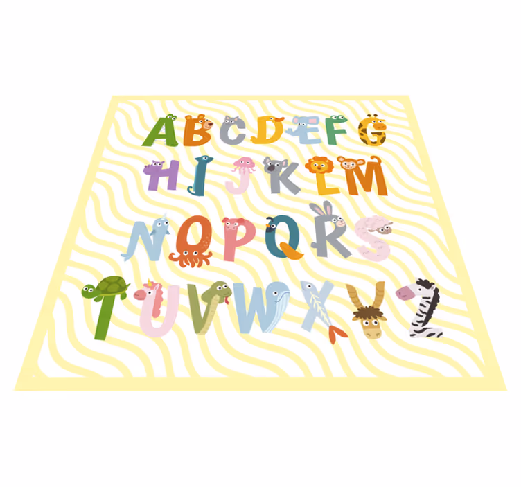 Zvířecí abeceda vinylový koberec - TenStickers
