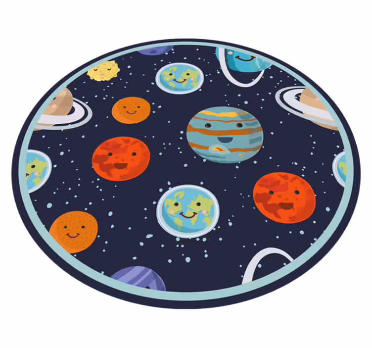 Dětský vinylový koberec s úsměvem planet solar system - TenStickers